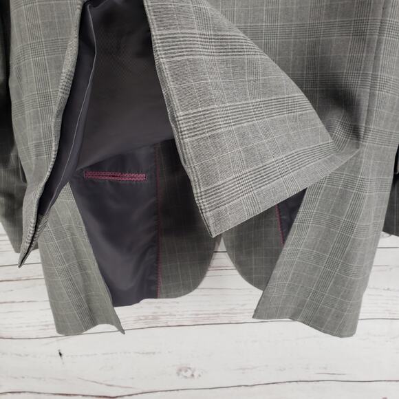 Steve Harvey Celebrity Edition Gray Plaid Double Vent Sportscoat Blazer Size 42L - Picture 9 of 14